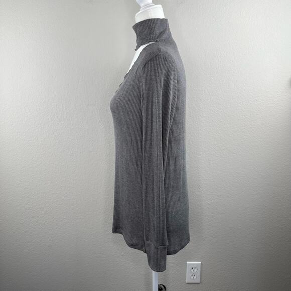 Revolve LNA Detached Turtleneck Long Sleeve Lightweight Sweater Top Gray Large - Picture 13 of 16